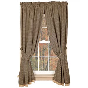 Country House Collection 89183 Black Granny's Check Panels Pair, 84-inch Length