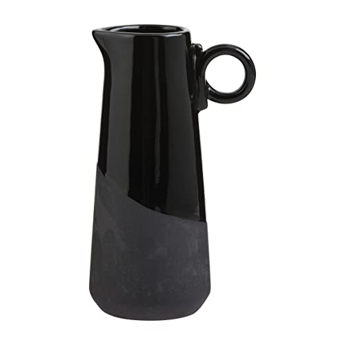 Mud Pie Black/White Bud Vase, Small, 5.75" x 2.50", Stoneware