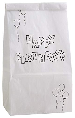 Hygloss Products Happy Paper Bags for Birthday Party Favors-Size 4