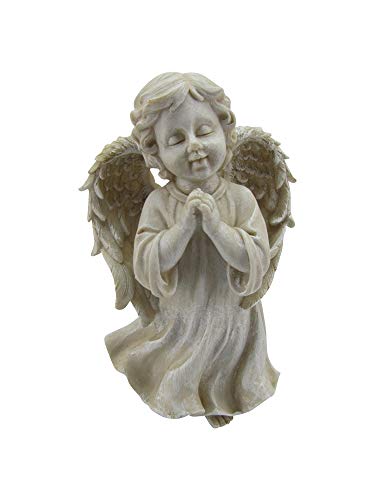 Comfy Hour Faith and Hope Collection Resin 10" Sincerely Cherub Praying Angel Figurine, Gray