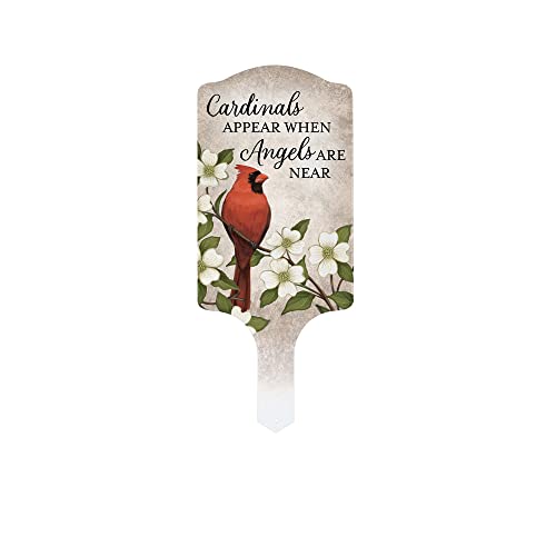 Carson Home 11932 Cardinals Appear Garden Stake, 15.5-inch Length, UV Printed and Powder Coated Metal