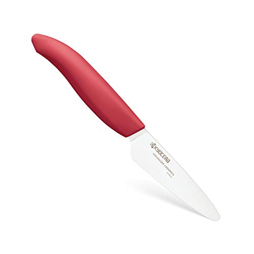 Kyocera Advanced Ceramic Revolution Series 3-inch Paring Knife, Red Handle, White Blade