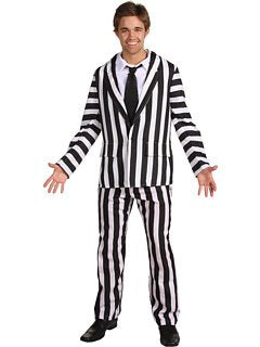 Rubie's Beetlejuice Deluxe Costume, Black/White, Standard