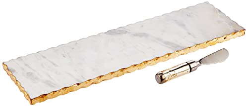 Mud Pie Marble and Edge Hostess Set, Gold