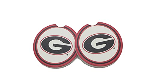 Magnolia Lane University of Georgia Logo Car Coaster Set, Set of 2 Coasters