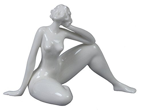 Unicorn Studio 4.25 Inch Porcelain Nude Woman Casually Looking Towards Sky Figurine