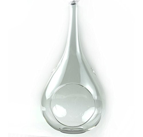 Midwest Design Touch of Nature Hand Blown Hanging Tear Drop Glass, 12"