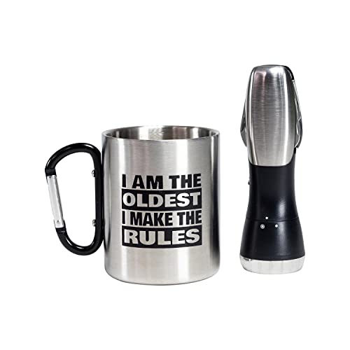 Divinity Mad Man I am the Oldest I Make the Rules Mug and Flashlight Gift Set