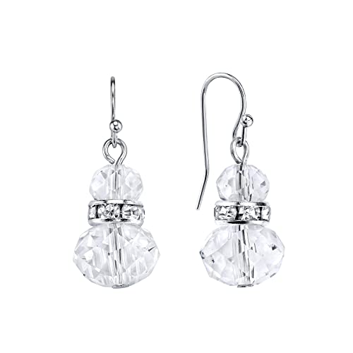 1928 Jewelry Crystal Beaded Drop Earrings