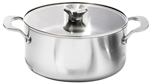 Cookware Company OXO Mira Tri-Ply Stainless Steel, 5QT Stock Pot with Lid, Induction, Multi Clad, Dishwasher and Metal Utensil Safe