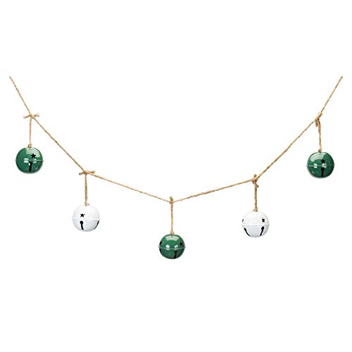 Melrose 80435 Iron and Jute Sleigh Bell Garland, 4-inch Length