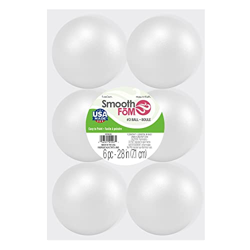 FloraCraft SmoothFoam 6 Piece Ball 2.9 Inch White