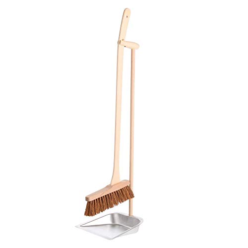 Esschert Standing Dust Pan and Broom, Metal, Wood