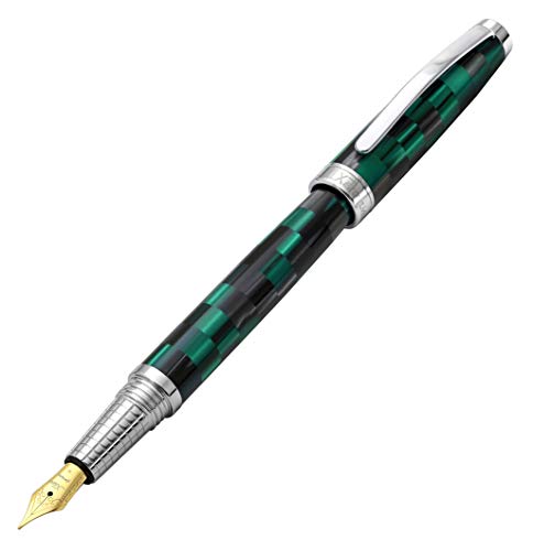 Xezo Urbanite II Retro-Style Serialized Medium Point Fountain Pen. In Ocean Teal Color. No Two Alike (Urbanite II Ocean FM)