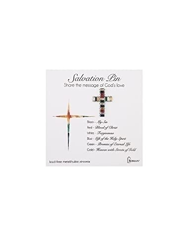 Roman Salvation Pin, 1-inch Height, Brass, Silver, With Gift Box, For Fashion, Jewelry, Birthday, Gift