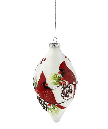 Giftcraft 682395 Christmas Cardinal Finial Ornament, 5.91 inch, Glass