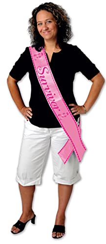 Beistle Survivor Satin Sash, 33 by 4-Inch, Pink/Cerise