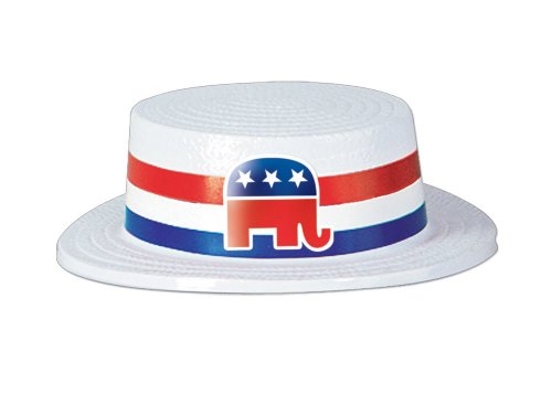Beistle White Republican Skimmer Hat- 1 pc.