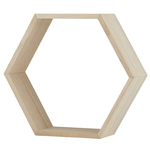 Creative Brands Stephan Baby Wooden Nursery Shelf, Natural Pine Hexagon