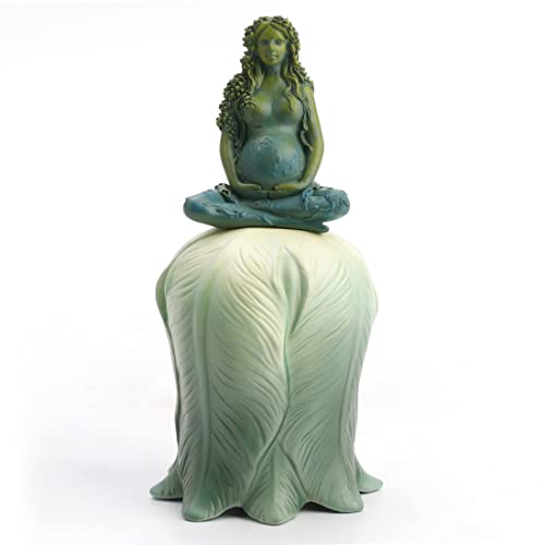 Unicorn Studio Veronese Design 5 1/2" Mother Earth Pregnant Gaia Sitting Flower Bell
