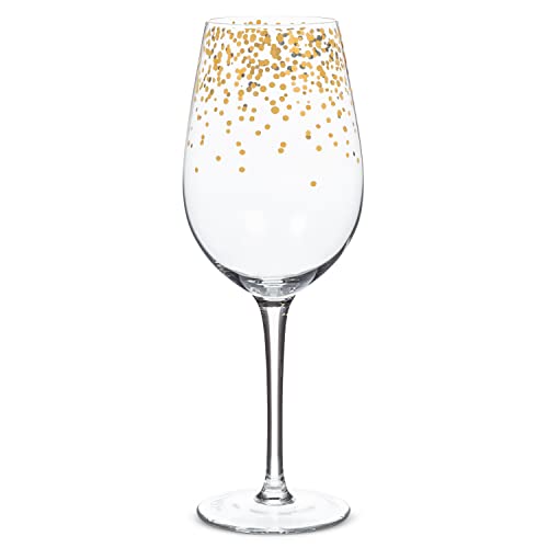 Abbott Collection  27-Gala-GOB Confetti Wine Glass, Clear/Gold