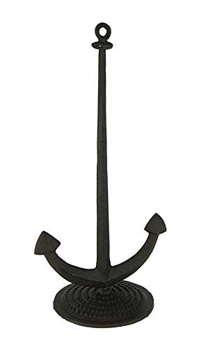 Moby Dick Specialties Rust Brown Cast Iron Nautical Ship Anchor Paper Towel Holder