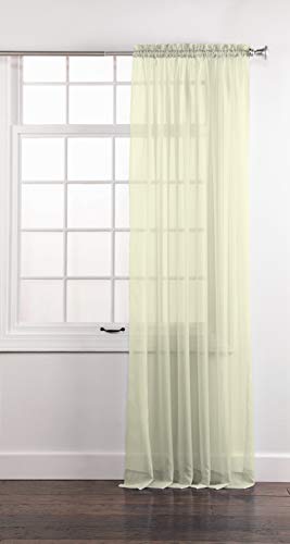 Belle Maison Stylemaster Elegance Sheer Voile, 60" X 84" | Panel, Beige