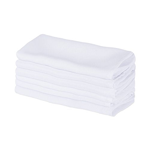 DII Design Polyester Commercial Quality Heavy Duty Cloth Napkins (18x18-inch) for Restaurant or Home, Set of 6, White