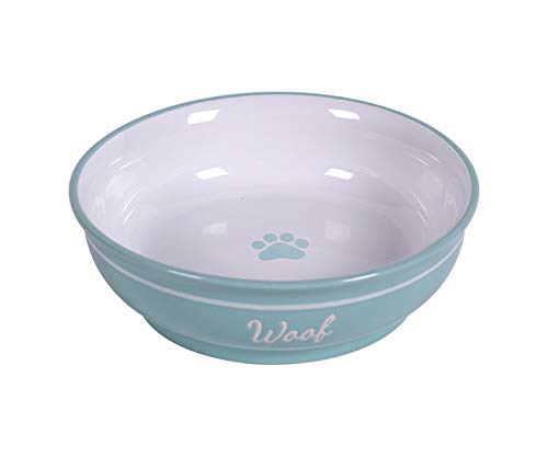 Blue Sky Clayworks 8796 Woof Pet Bowl (6-inch Diameter, Turquoise)