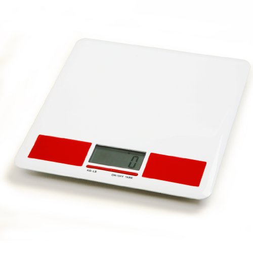 Norpro Digital Diet Kitchen Scale Weighs up to 11 Pounds (5 Kg), White-Red