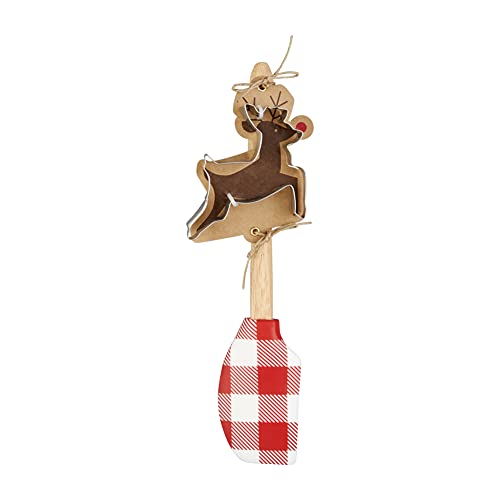 Mud Pie Reindeer Christmas Spatula And Cookie Cutter Set, 3 1/2-inch