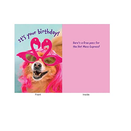 Design Design Fabulous Flamingo Dog Birthday Card - Her
