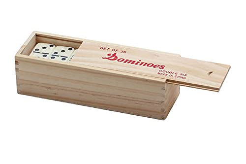 CHH 2311SW Double 6 Jumbo Ivory Domino with Spinners in Wooden Case, 8.75-inch Length