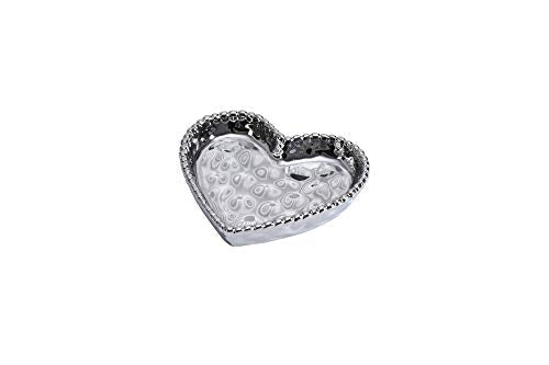 Pampa Bay Love is in the Air Small Porcelain Heart Dish, Silver