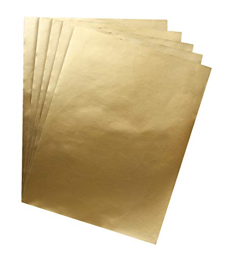 Hygloss Products, Inc Metallic Foil Paper 10 x 13 Inch, 50 Sheets, 10" x 13", Matte Gold