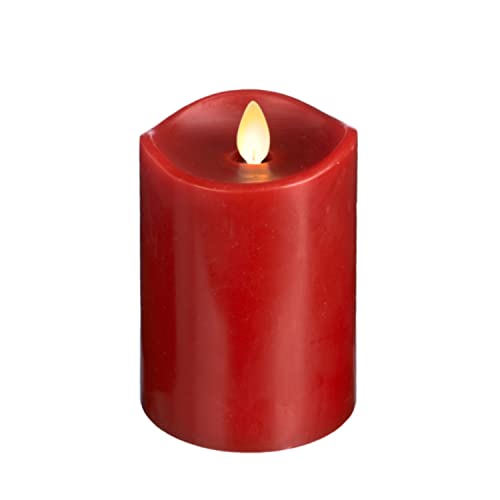 Ganz - Red LED Wax Pillar Candle, 3x5 (LLWP1003)
