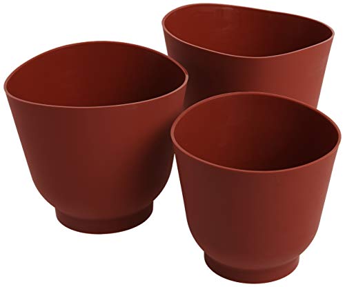 Norpro 1019R 3 Piece Silicone Bowl Set, Red, 6.5 x 6.5 x 6.2 inches, As Shown