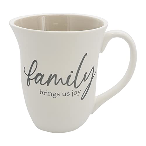 Pavilion - Family 16-ounce Stoneware Coffee Mug, Mothers Day Gift, Inspirational Mug, Novelty Coffee Mugs, Coffee Tea Cup for Husband, Wife, Grandma, Grandpa, Birthday/Anniversary, 1 Count, Cream