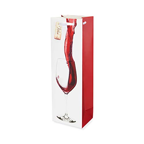 True Brands Cakewalk Pour Single-Bottle Wine Bag, White