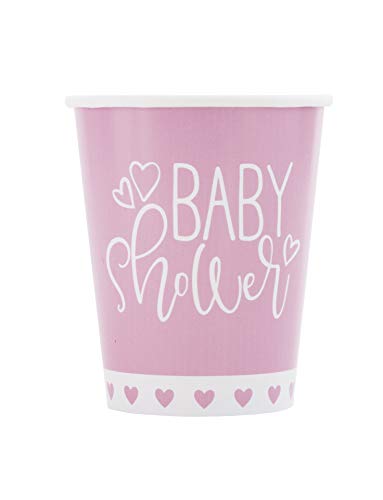 Unique Industries Pink Heart Baby Shower Party Paper Cups, 8 Ct.