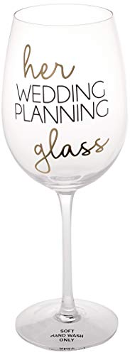 Pavilion Gift Company Her Wedding Planning Future Mrs 16 oz. Crystal Wine Glass, Gold