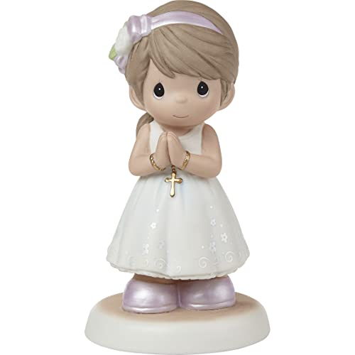 Precious Moments 222021 Blessings On Your First Communion Brunette Hair/Medium Skin Girl Bisque Porcelain Figurine