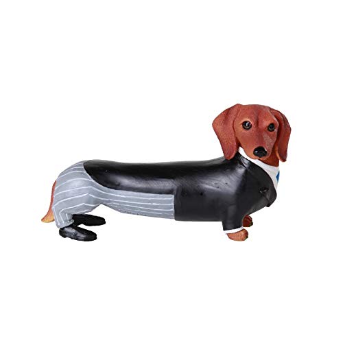 Pacific Trading Giftware Adorable Doxies Collection Wedding Couple Bride and Groom Doxie Dachshund Figurine Cake Topper (Groom)