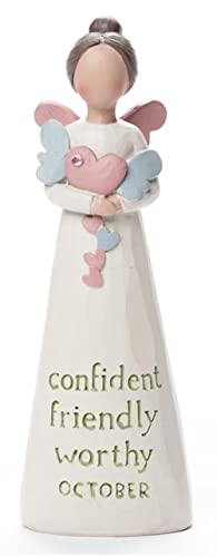 Blossom Bucket October Birthstone Angel Figurine, 5.5-inch Height, Resin