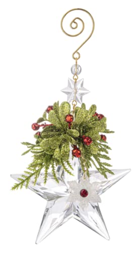 Ganz Mistletoe Double Star Ornament, 6.50-inch Height, Acrylic