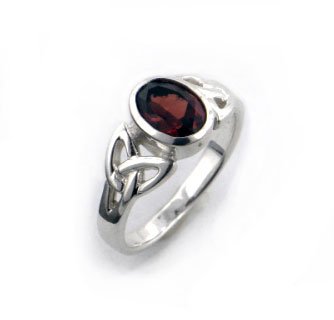 Silver Insanity Sterling Silver Celtic Knot and Genuine Red Garnet Ring Size 4(Sizes 4,5,6,7,8,9,10,11,12)
