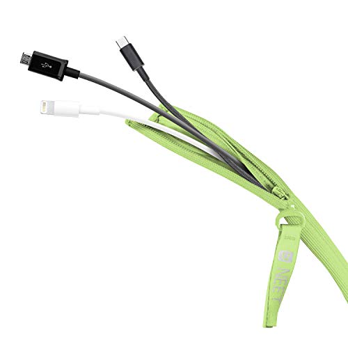 NEET 36 inch Cord Organizers, Cable Management Sleeve, Power Wire Cover Strip, Cord Hider Ties, Cloth Cord Cover, Zippered Cord Wrap Keeper, USB Charging Wire Protector, Green