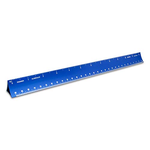 Pens Alumicolor 12-inch Aluminum Engineer Hollow Scale for School, Office, Art and Drafting, Blue