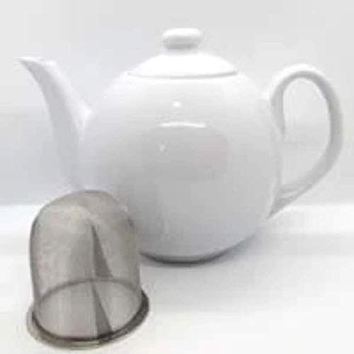 OmniWare Teaz Stoneware Lillkin 40 Ounce Teapot with Infuser - White