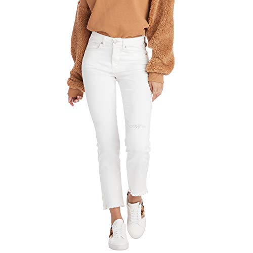 Mud Pie Women's Hyde Straight Leg Jeans, X-Small,Cream